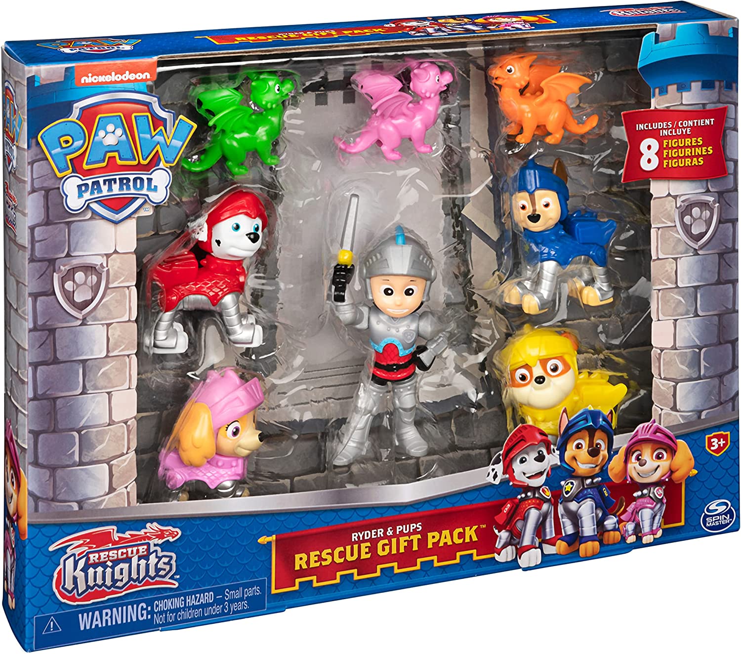 Paw Patrol Set De 8 Figuras Caballeros Al Rescate