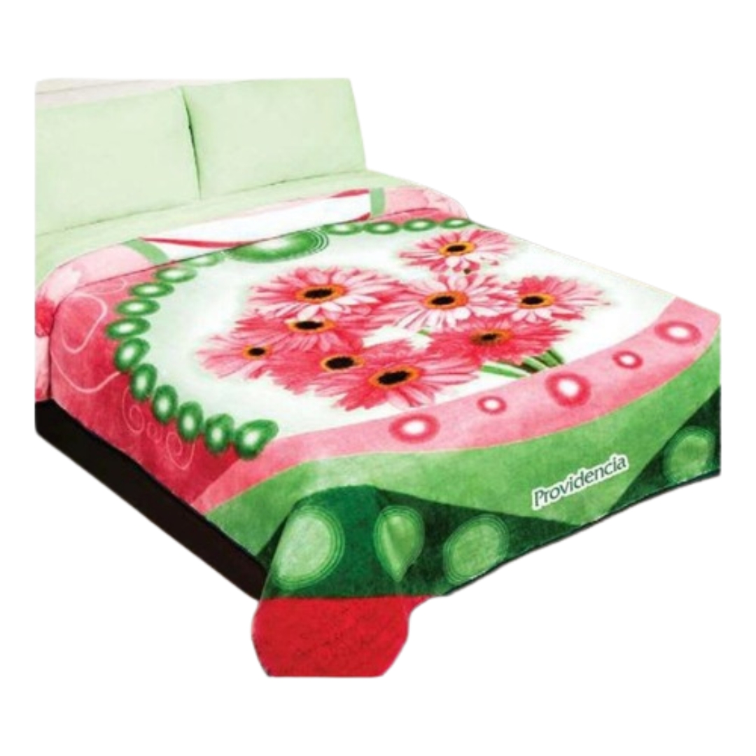 Cobertor Providencia Excel Raschel Sobrecamero Bouquet/rosa 