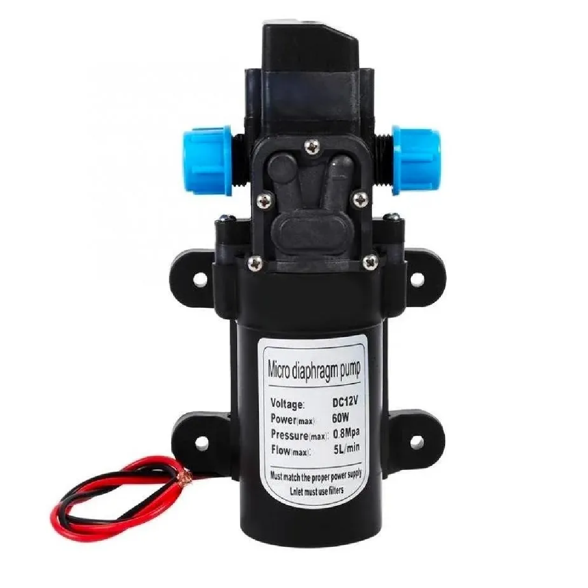 Bomba De Agua A Diafragma De 60w 5l/min Cc 12 V