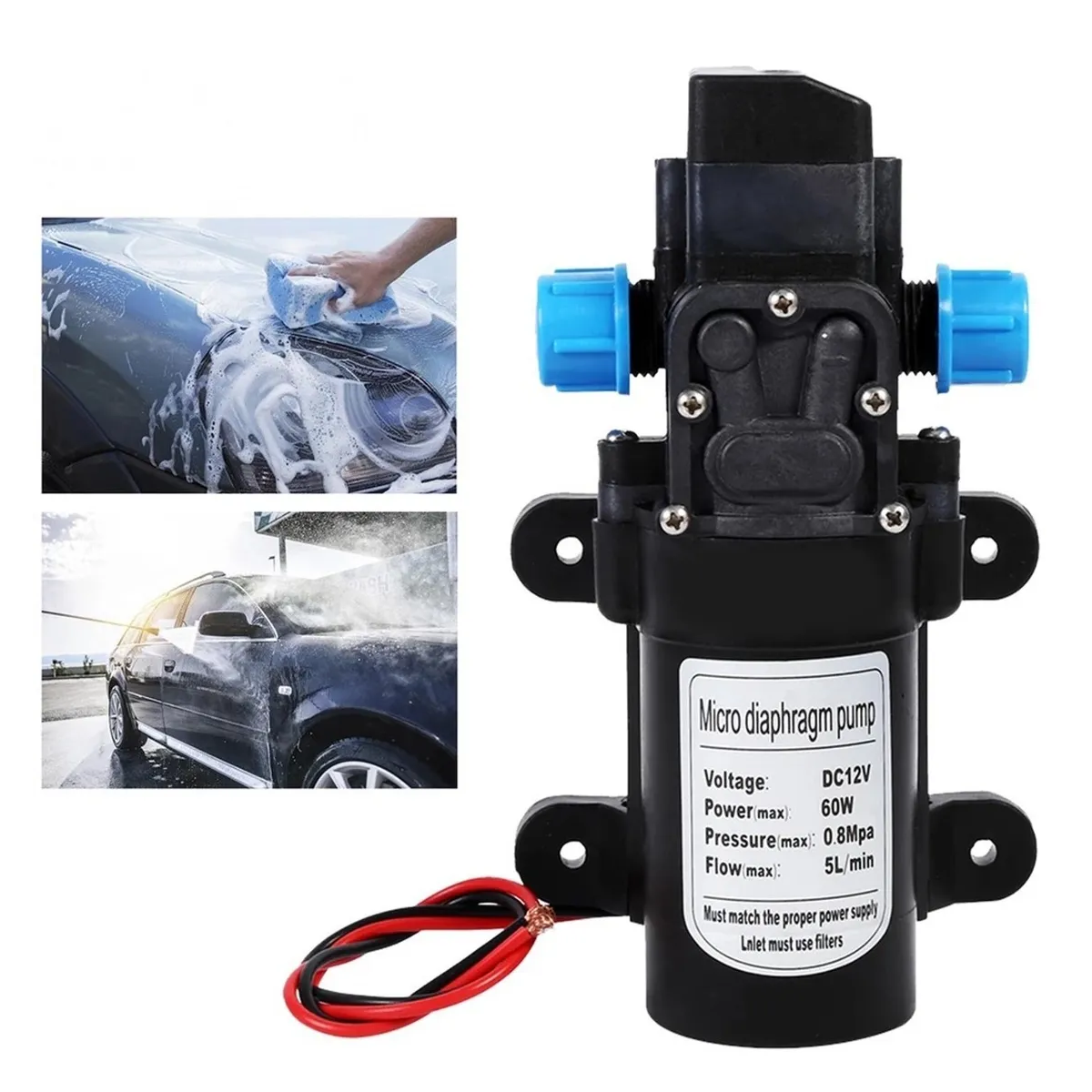 Bomba De Agua A Diafragma De 60w 5l/min Cc 12 V