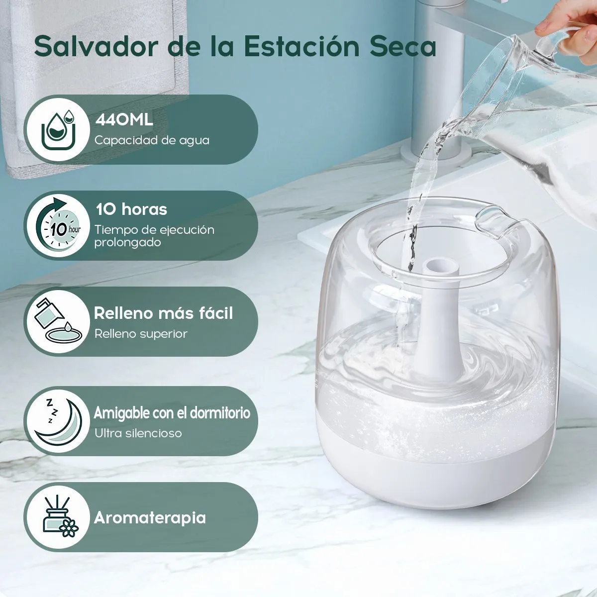 Difusor Humidificador Aromaterapia Mini Ultrasonico Con Luz