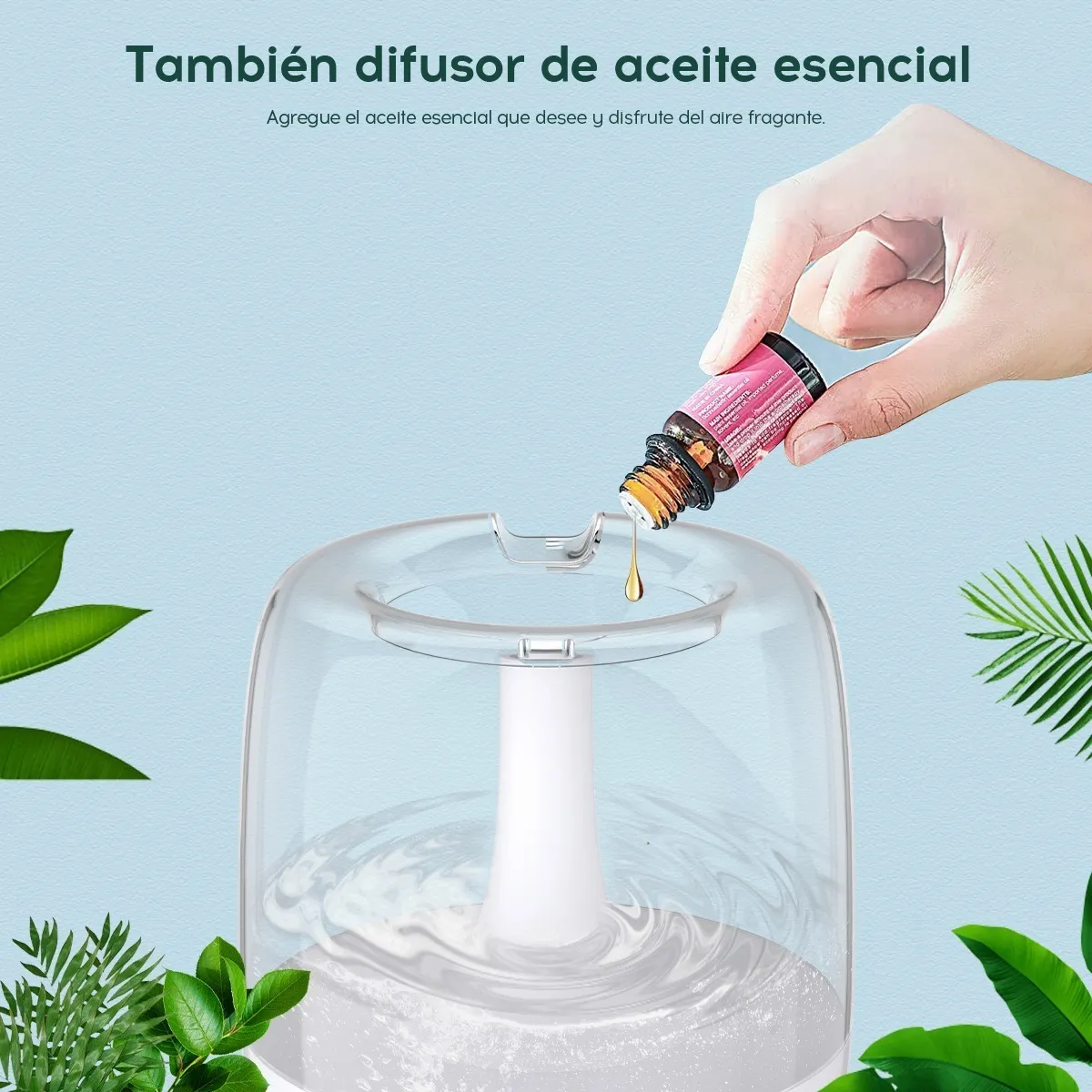 Difusor Humidificador Aromaterapia Mini Ultrasonico Con Luz