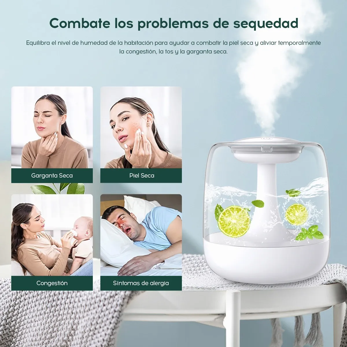 Difusor Humidificador Aromaterapia Mini Ultrasonico Con Luz