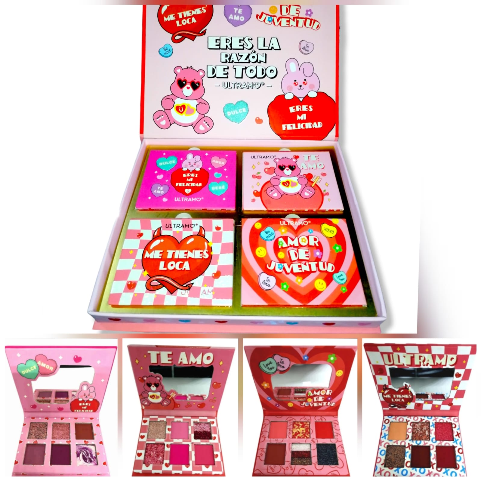 Estuche De 4 Paletas De Sombra Ositos Cariñositos