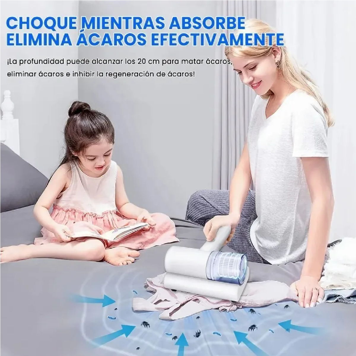 Aspirador De Cama Luz Uv Desinfectante Eliminación De Ácaros