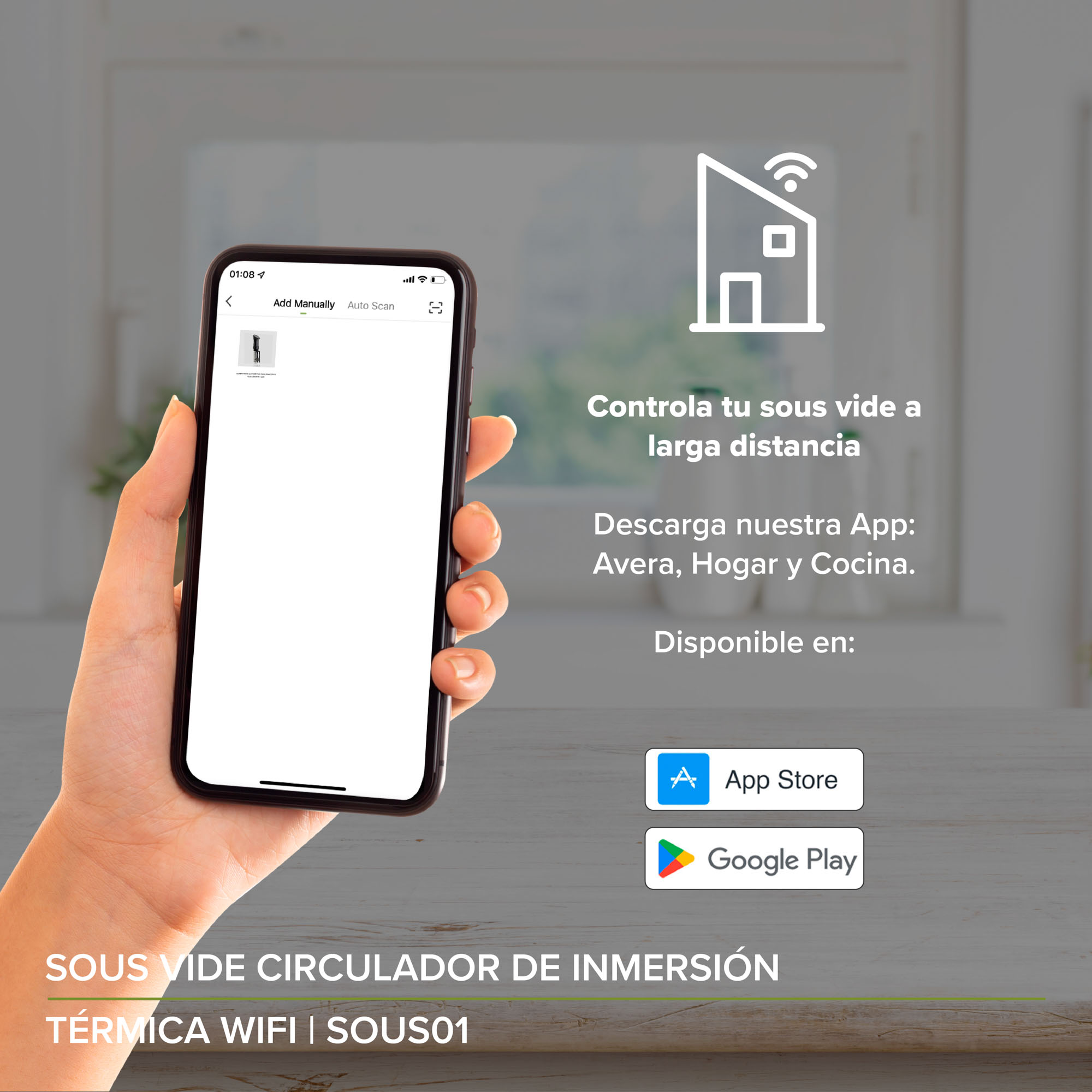 Circulador De Inmersión Sous Vide Cocción Vacío Avera SOUS01