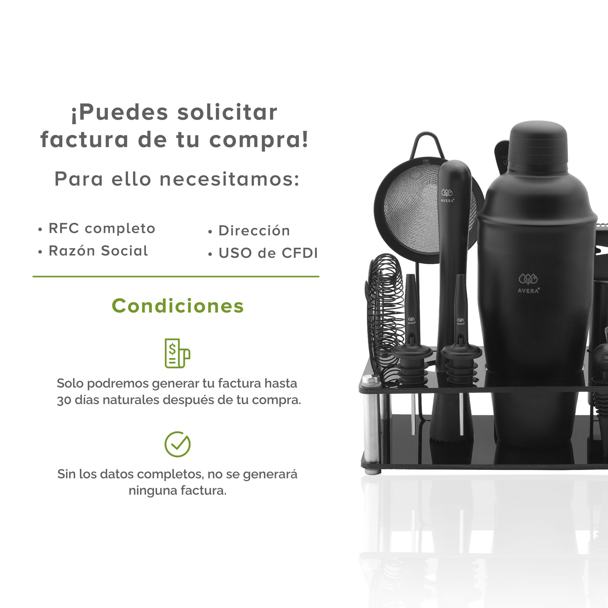 Bartender Coctelería Kit Profesional 14 Piezas Avera SB14N