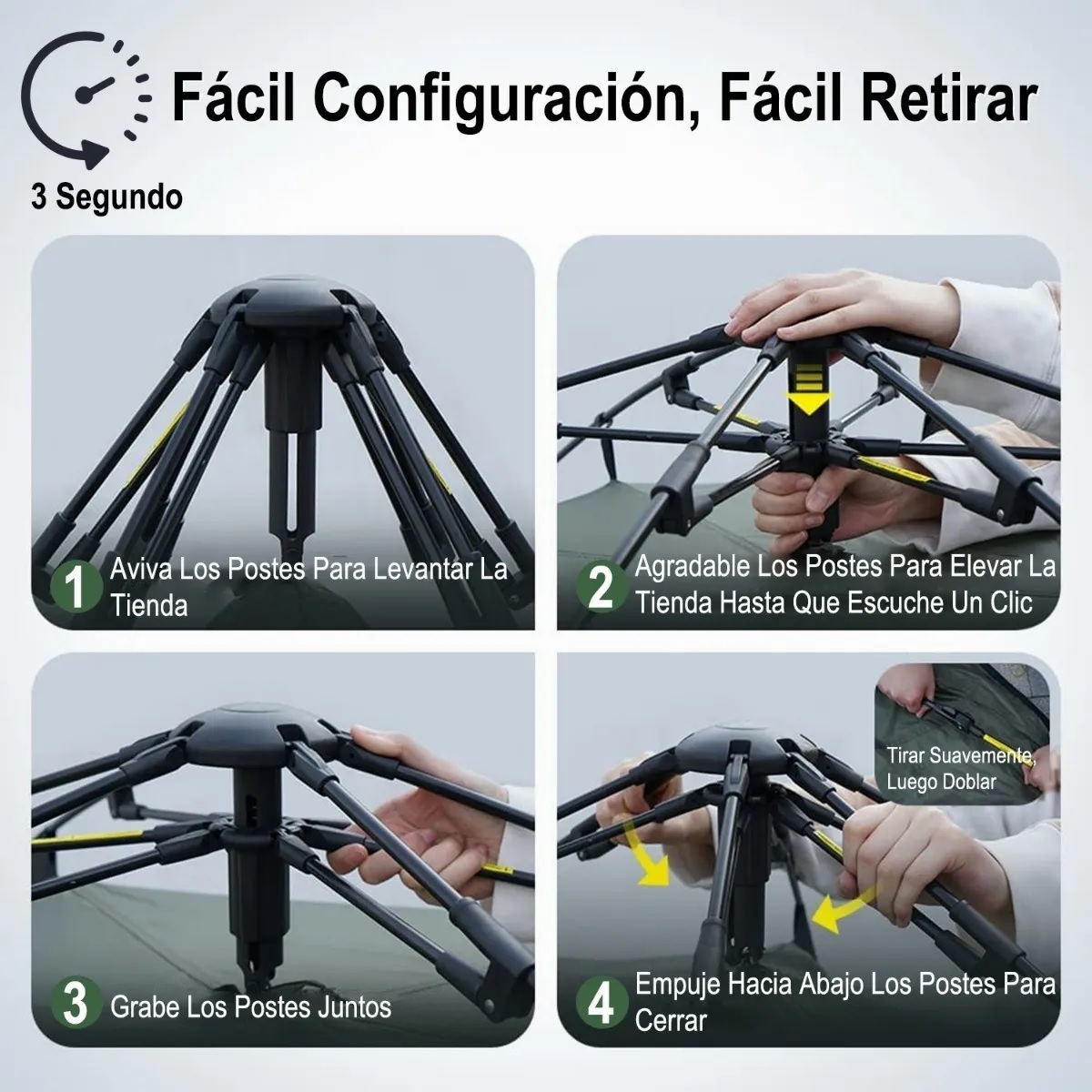 Tienda Casa De Campaña 4 Personas Grande Camping 2.1x2x1.35m