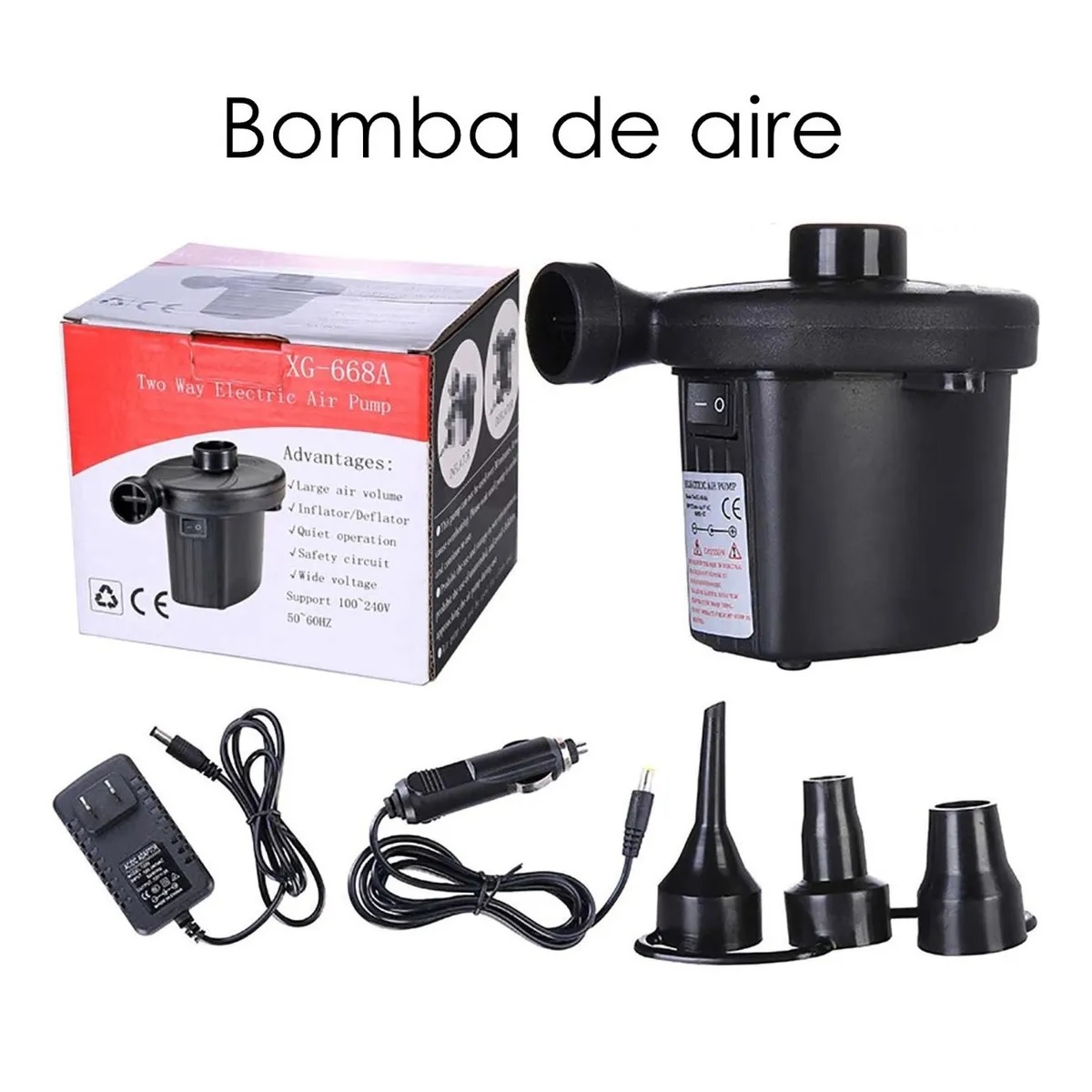 Bomba De Aire Electrica 120v Auto Inflables Colchon Albercas
