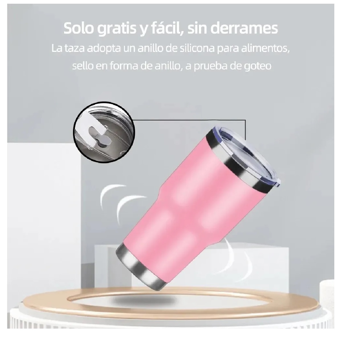 30oz De Termo Portátil De Acero Inoxidable Con Calor Y Frío Rosa