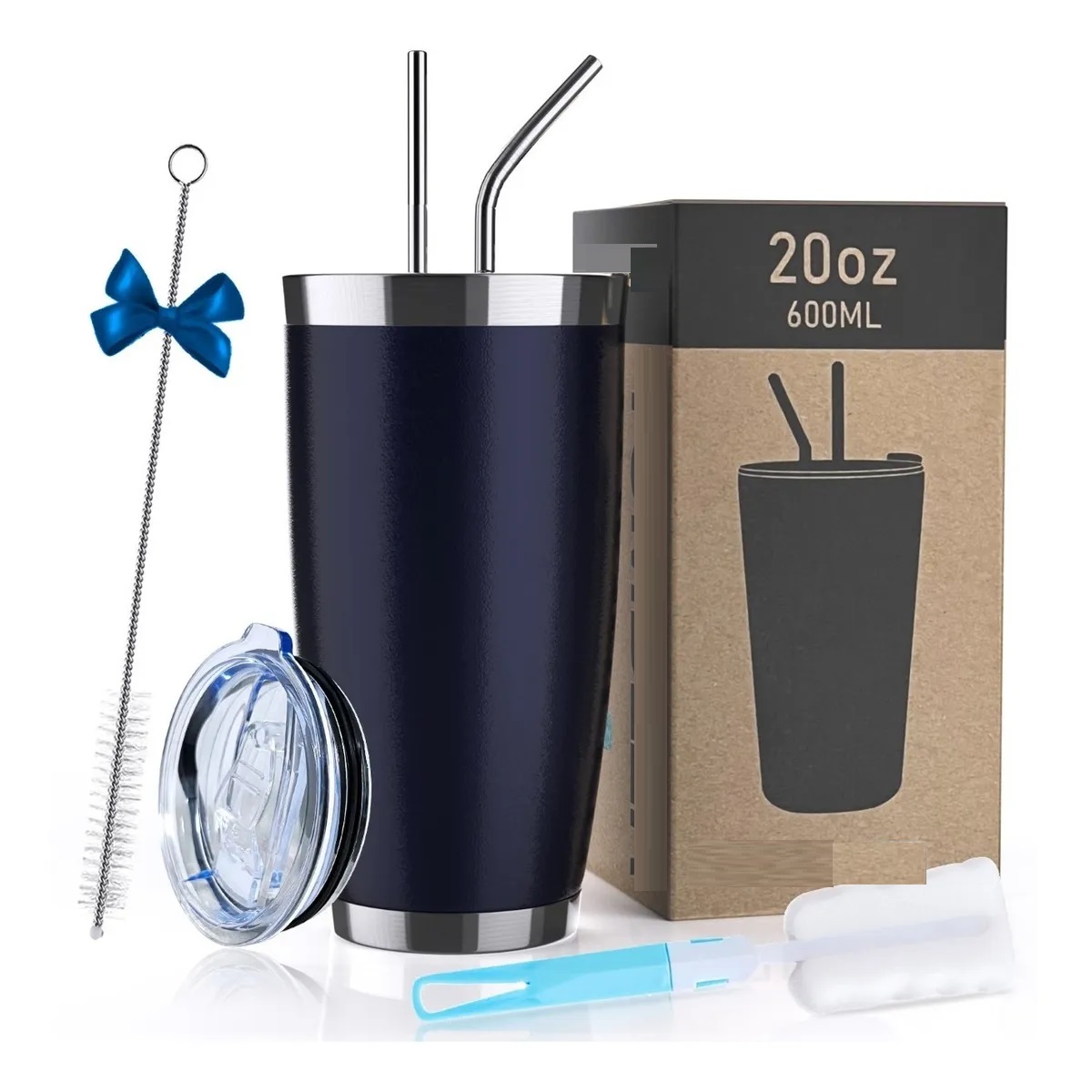 Vasos Aislados Al Vacío De Acero Inoxidable De 20 Oz Azul