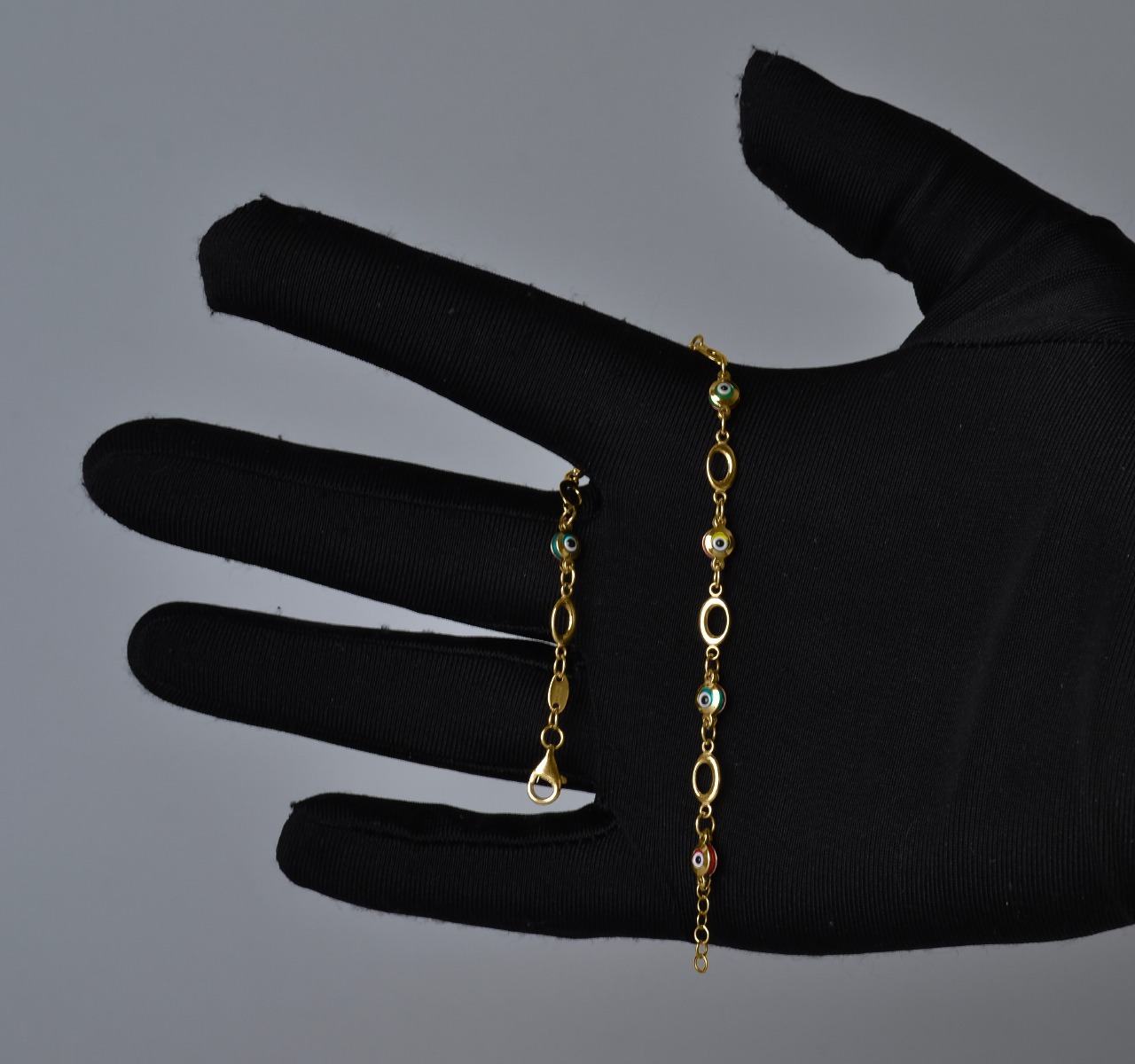 Pulsera Oro 10k Mujer Ojo Turco Colores Esclava Italia 18cm