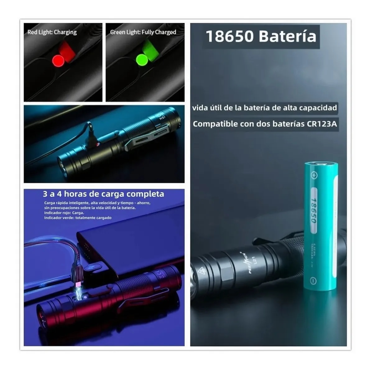 Linterna Táctica Led  L21 Recargable De 1200 Lm