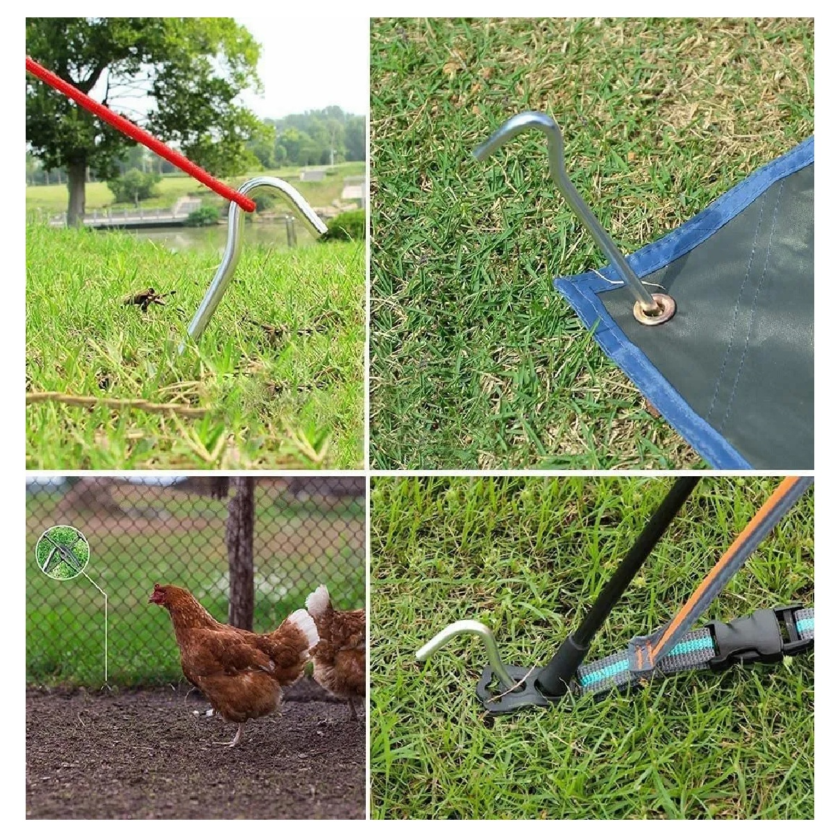 Set 12pcs Estacas Piquetas Para Tienda De Campaña Exterior Suelo