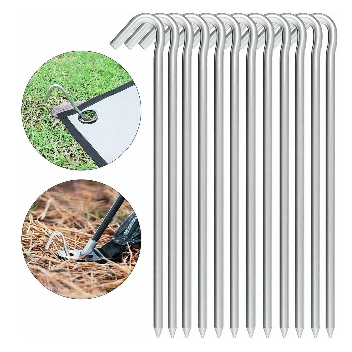 Set 12pcs Estacas Piquetas Para Tienda De Campaña Exterior Suelo