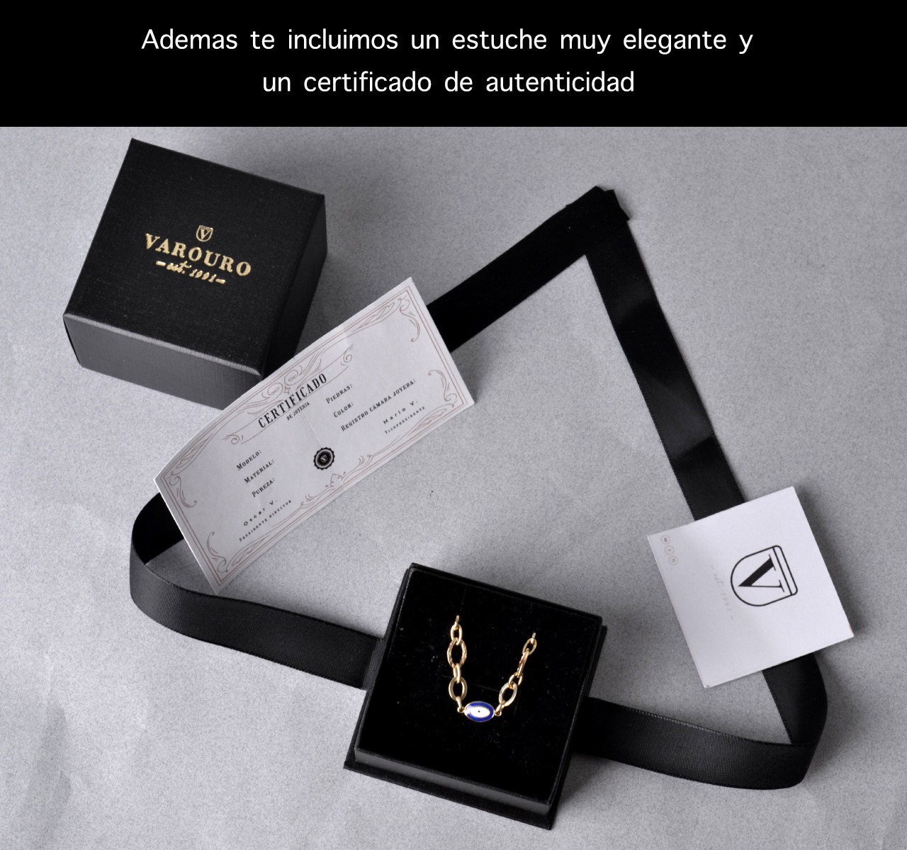 Pulsera Oro 10k Mujer Ojo Turco Esclava Ancla Italia 19cm