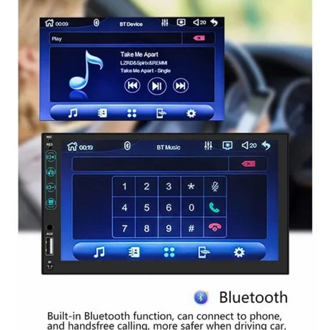 Auto Estéreo Pantalla 7 Touch Hd Mp5 Aux Fm Enlace Espejo
