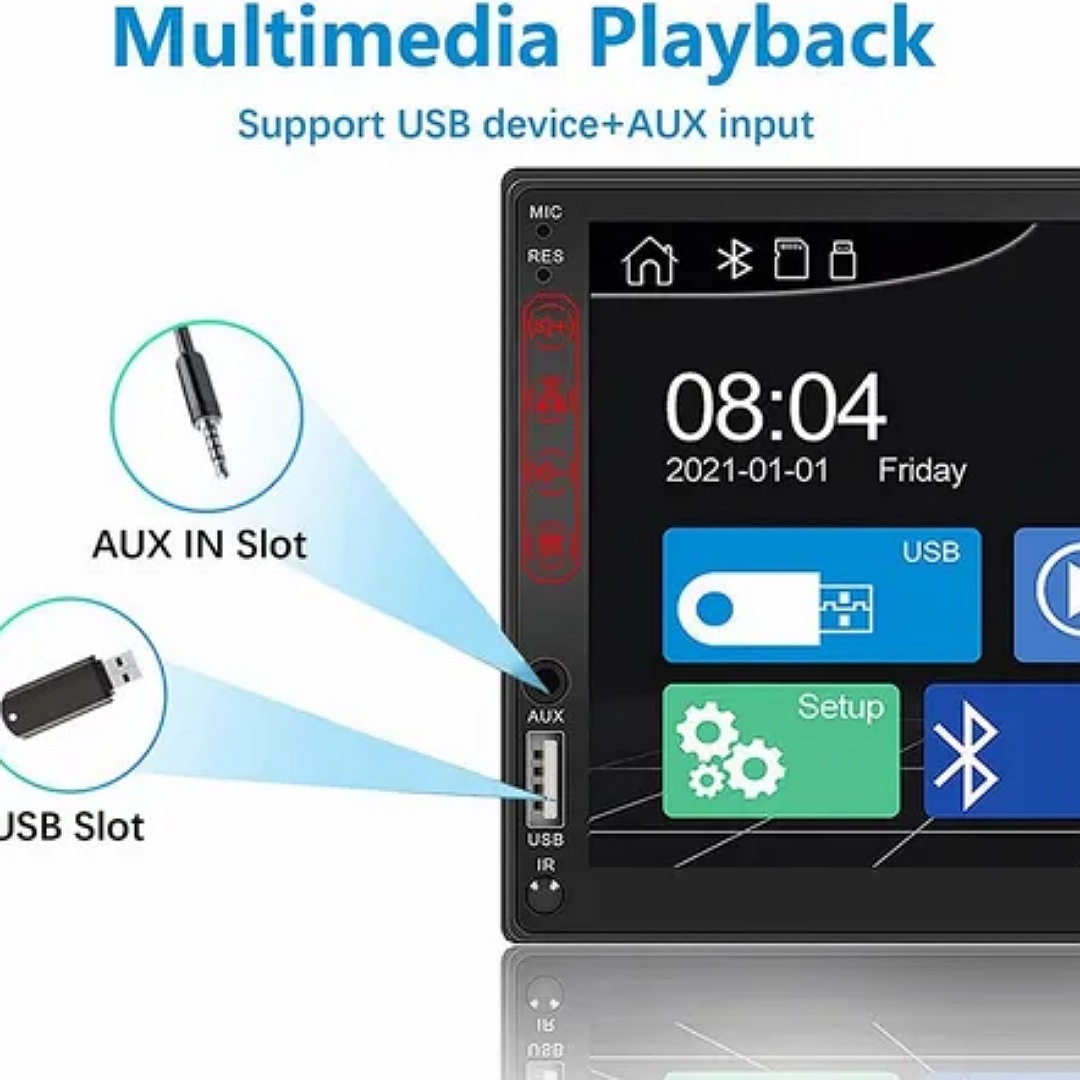 Auto Estéreo Pantalla 7 Touch Hd Mp5 Aux Fm Enlace Espejo