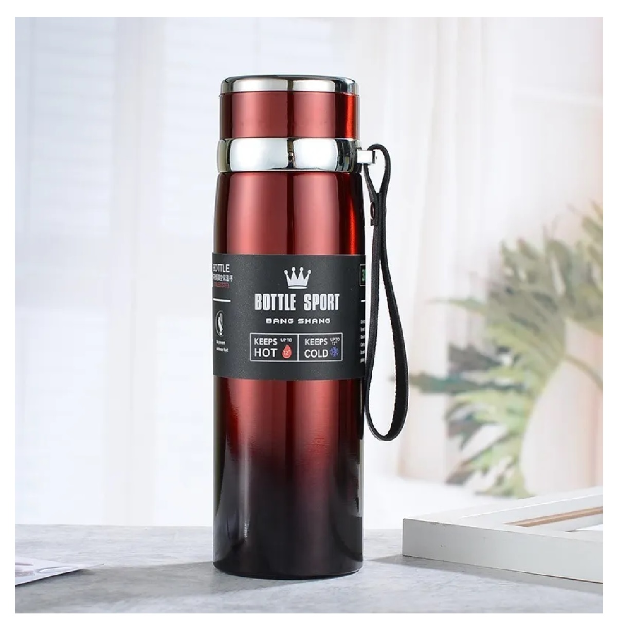 Botella Termo Inteligente De Gran Capacidad 1000ml Rojo