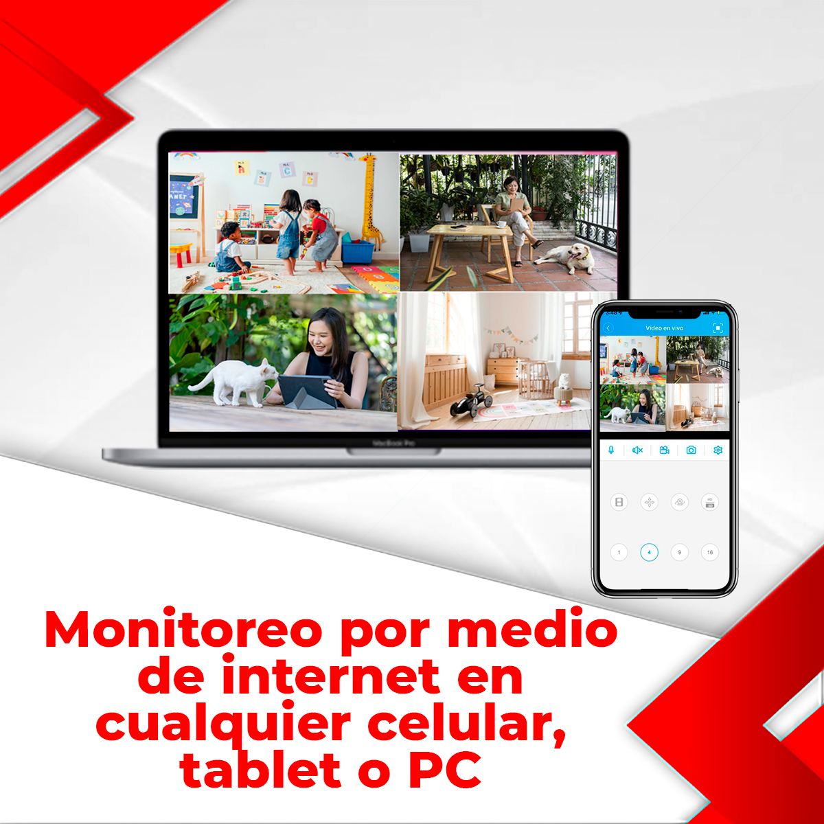 Kit 4 camaras seguridad vigilancia inalambrico wifi exterior