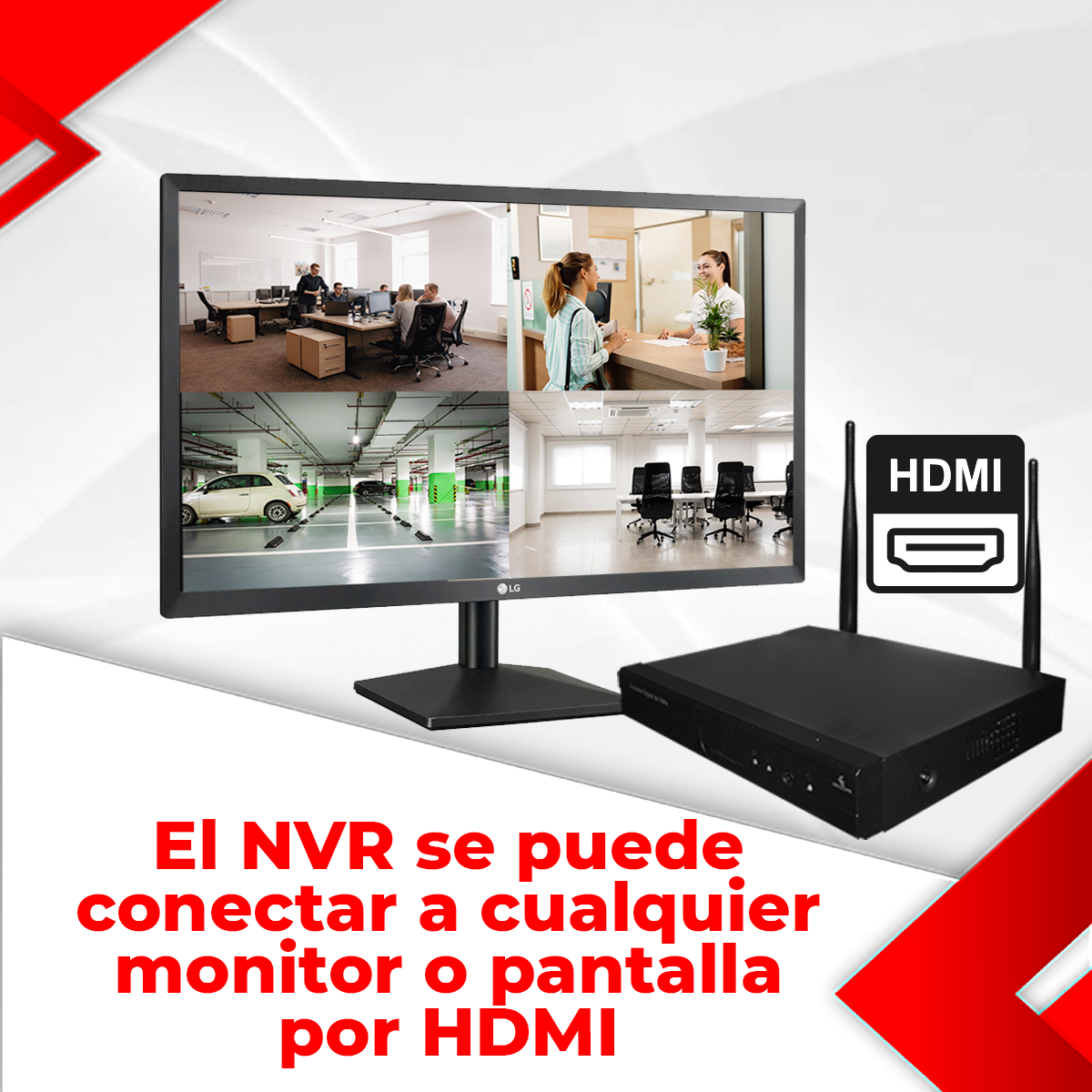 Kit 4 camaras seguridad vigilancia inalambrico wifi exterior