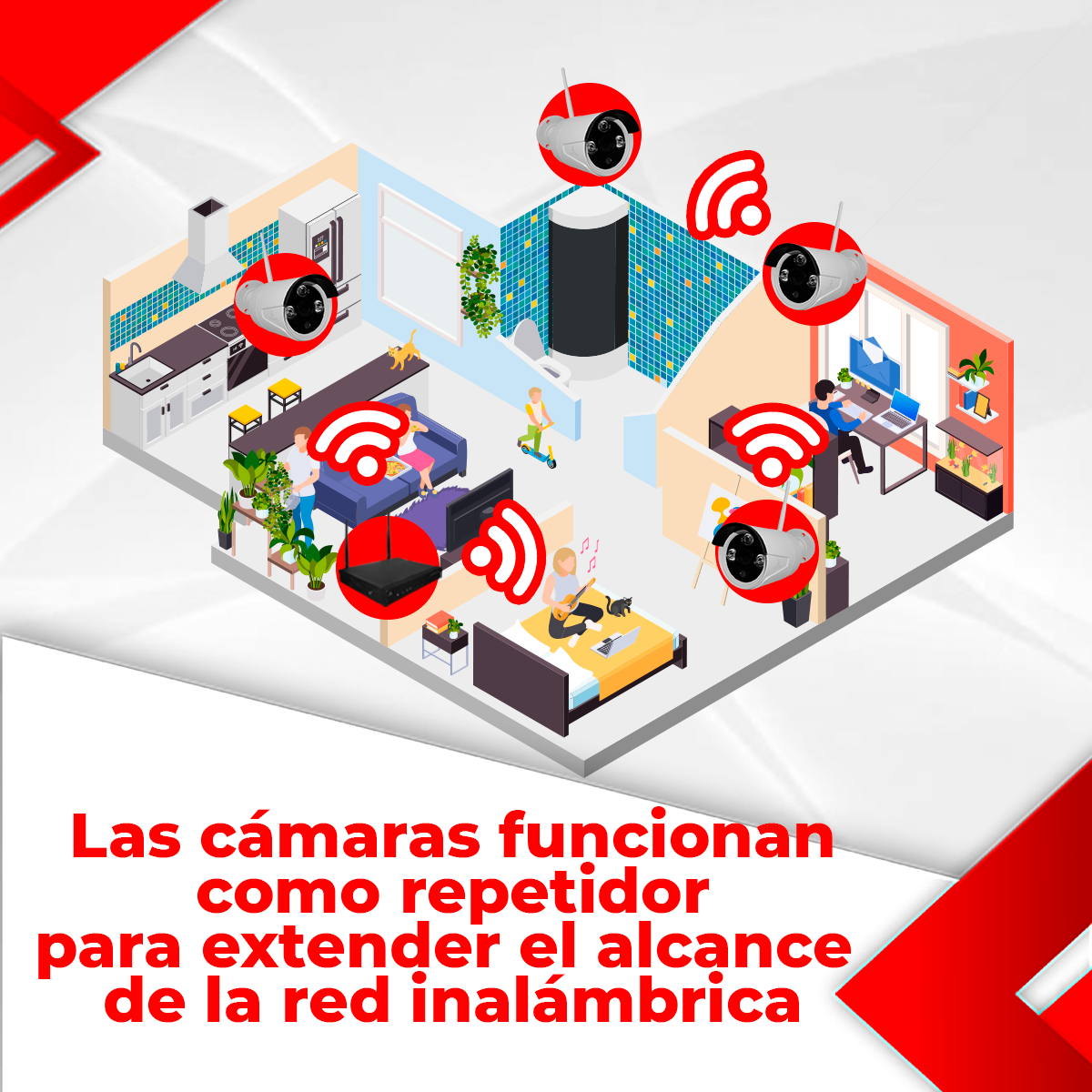 Kit 8 camaras seguridad vigilancia inalambrico wifi exterior
