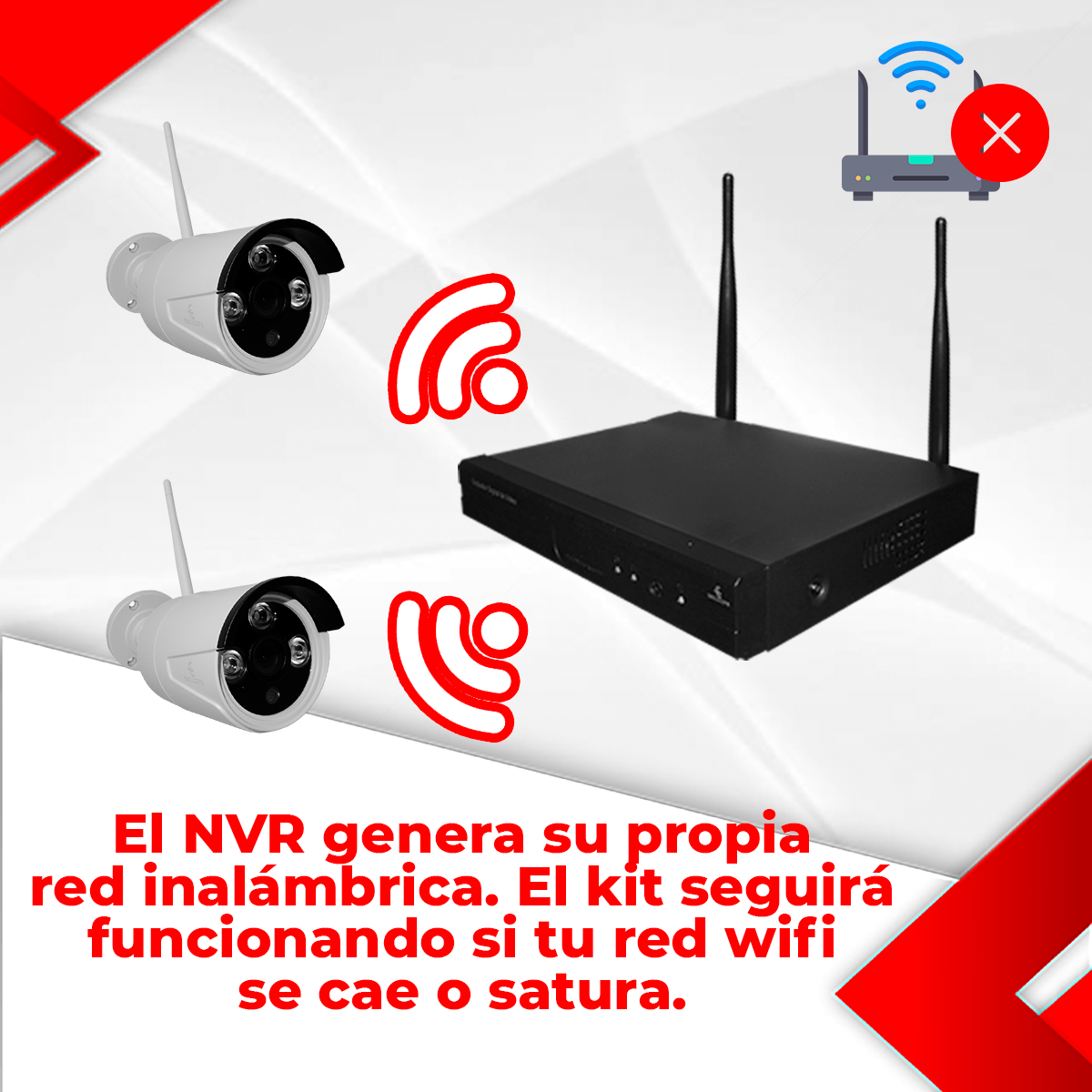 Kit 8 camaras seguridad vigilancia inalambrico wifi exterior