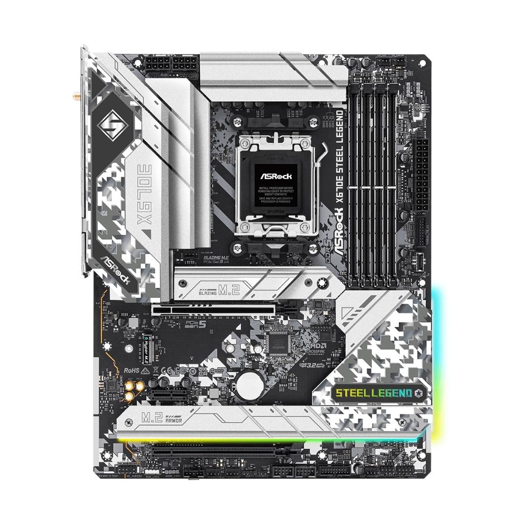 Tarjeta Madre ASRock X670E Steel Legend Wi-Fi, ATX, AM5, X670, DP, HDMI, 128 GB DDR5, para AMD Serie 7000