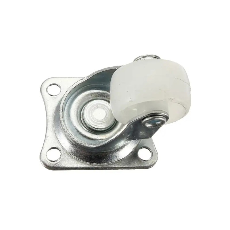 4 Piezas Rueda Loca Blanca De 1" Plástico Y Metal Chasis