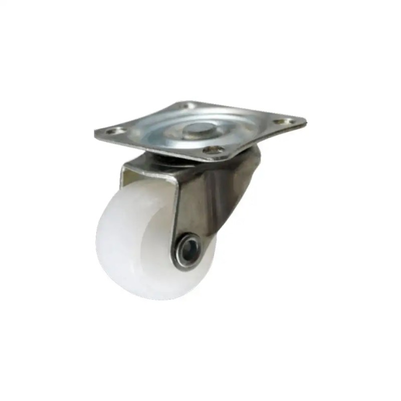 4 Piezas Rueda Loca Blanca De 1" Plástico Y Metal Chasis