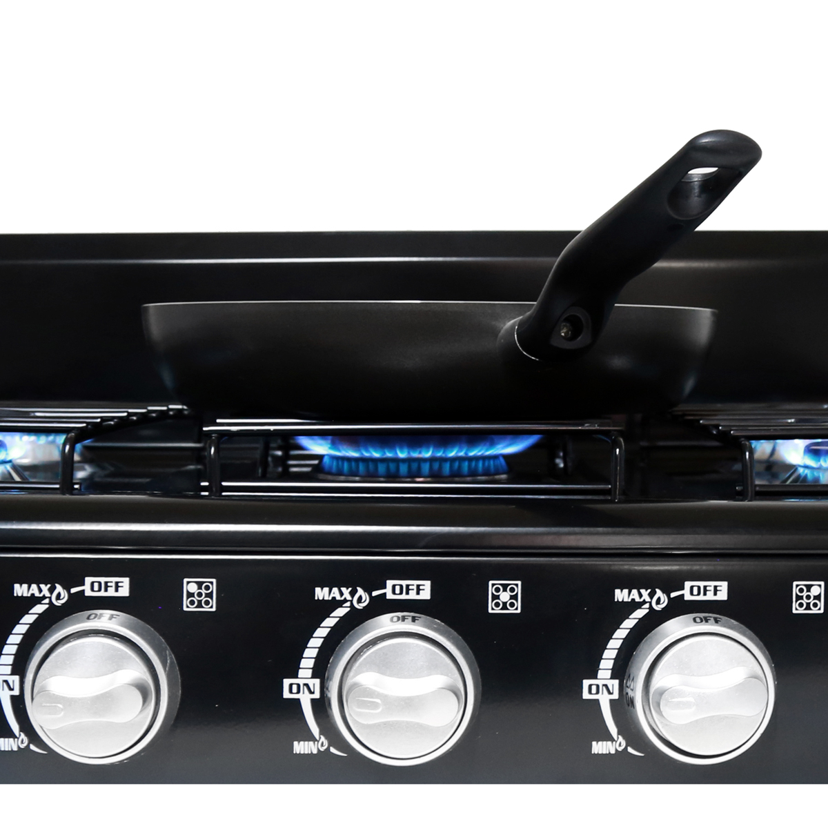 Parrilla 5 Quemadores De Sobreponer Supra Cubierta Acero Negra