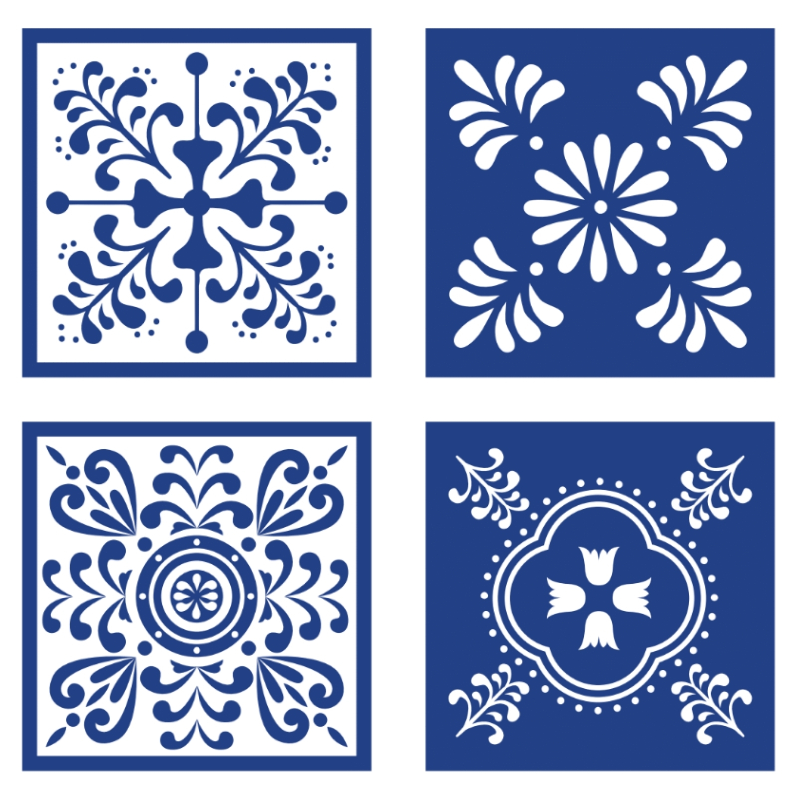 Portavasos Talavera Mexicana Set con 4 portavasos de 10x10 cms 