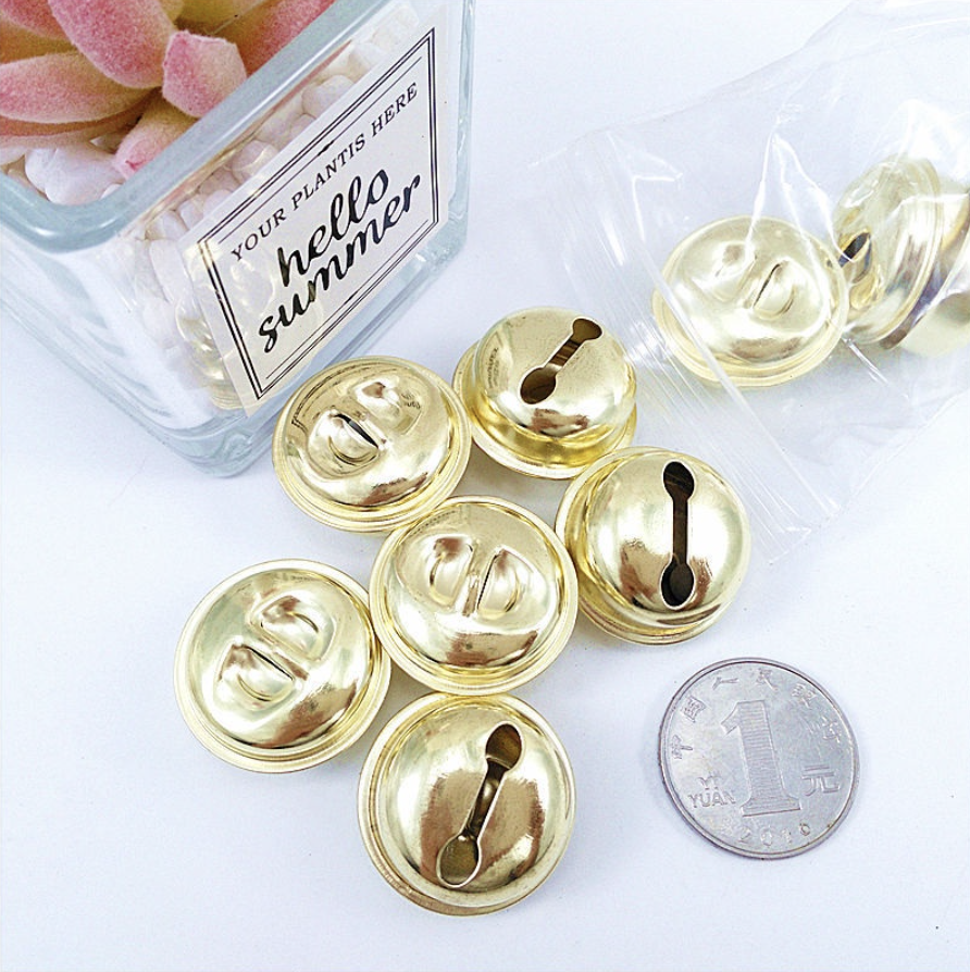 100pcs Cascabeles Dorados para Decoración de Navidad y Manualidades DIY 15mm