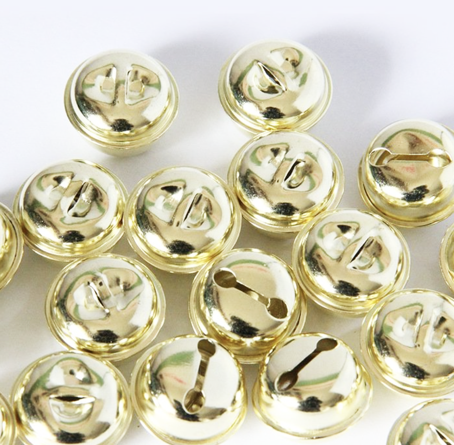 100pcs Cascabeles Dorados para Decoración de Navidad y Manualidades DIY 15mm