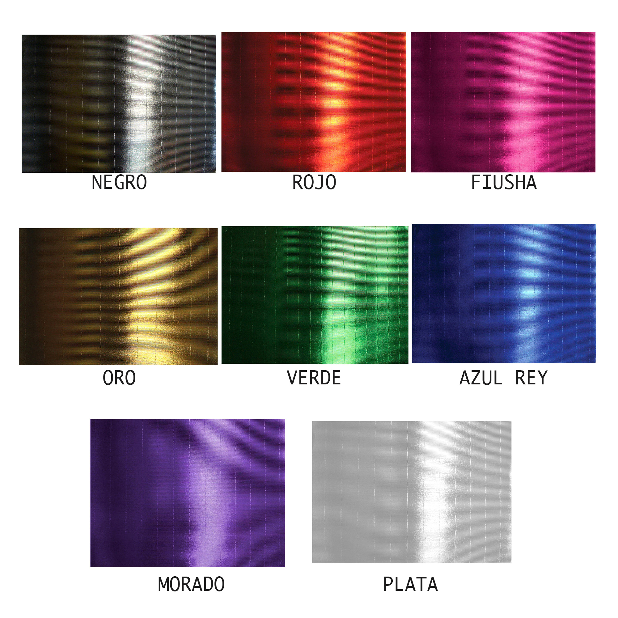 Papel corrugado metalico 77x54cm Cartón ondulado brillante para manualidades DIY