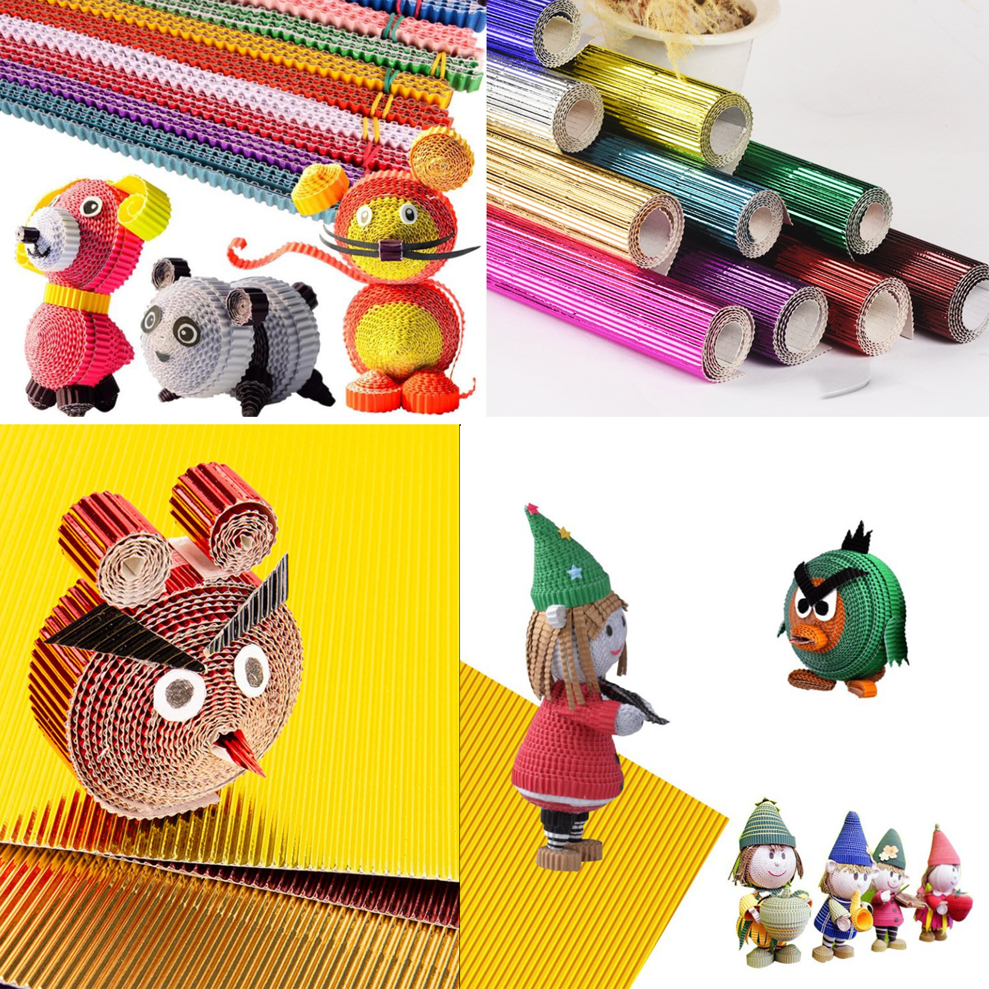 Papel corrugado metalico 77x54cm Cartón ondulado brillante para manualidades DIY