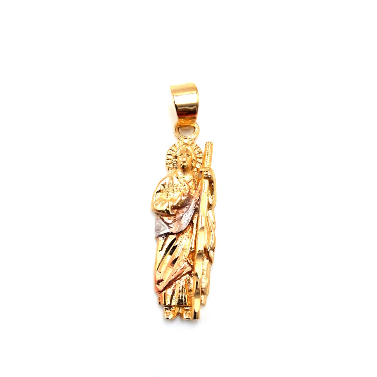 Collar Bijoux Marquise Dije San Judas Mini Con Torzal Chapa Oro 18k