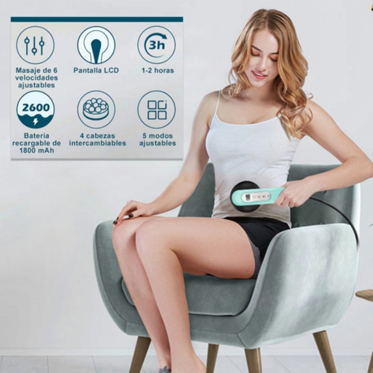 Masajeador Eléctrico De Celulitis Infrarojo Cuerpo Completo Verde con Negro