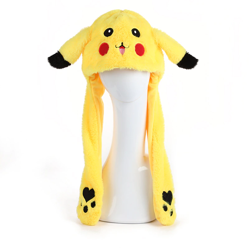 Gorro De Conejo Bts Kpop Pikachu Pokémon Amarillo Con Orejas En Movimiento