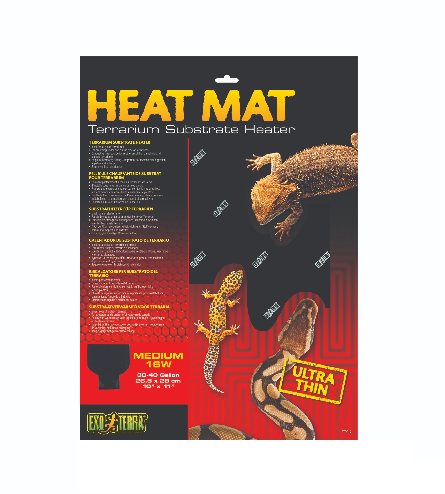 Calentador 16W P/Terrario D/Reptiles/Anfibios/Arácnidos Mascota ExoTerra