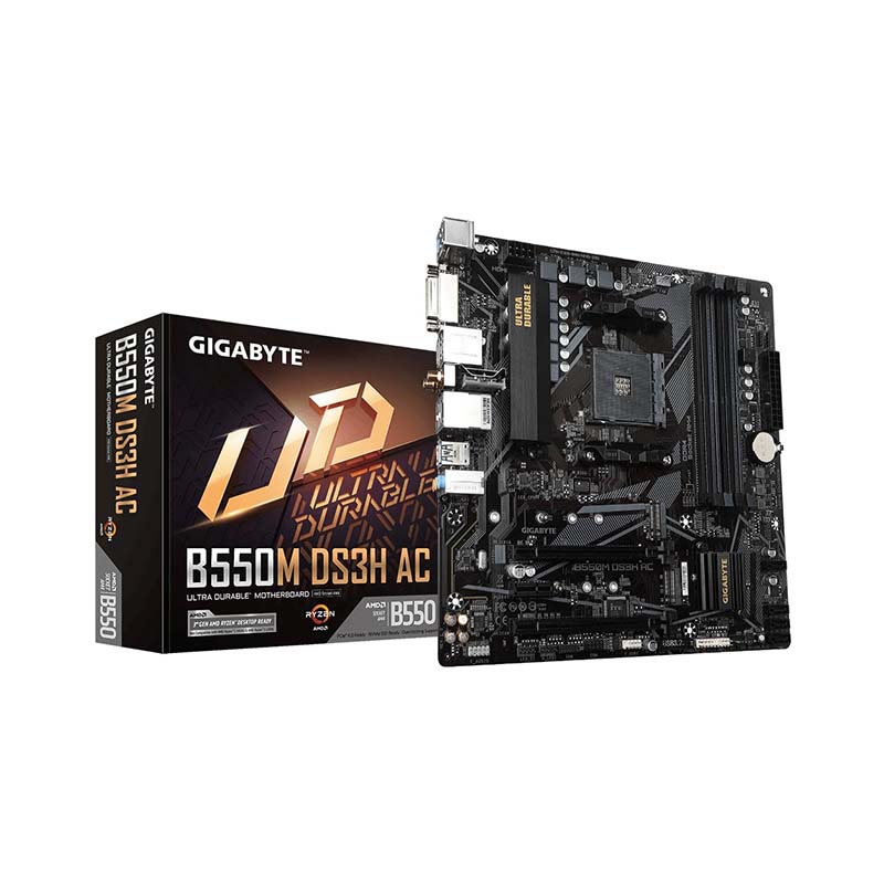 Tarjeta Madre Gigabyte B550M DS3H AC AM4 DDR 128GB M-ATX B550M DS3H AC.
