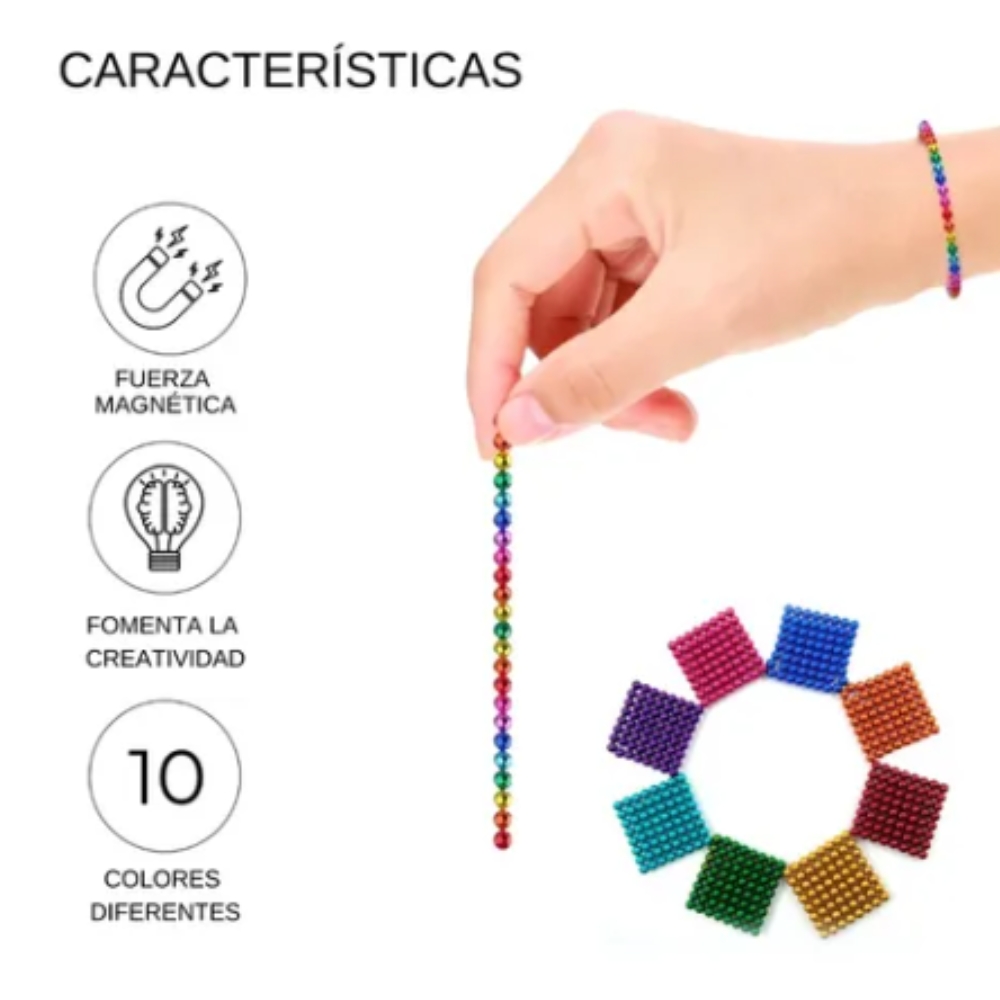 Cubo Magnético Juego De Imanes 1000 Piezas 5mm Con Estuche