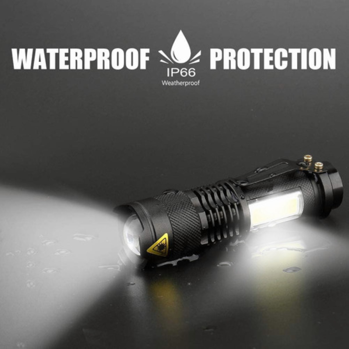 2 Piezas Linterna Militar Portátil Lámpara Táctica 1200 Lm