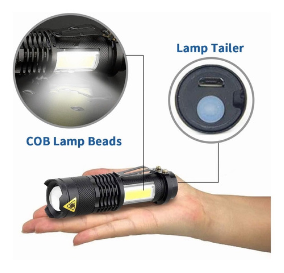 2 Piezas Linterna Militar Portátil Lámpara Táctica 1200 Lm
