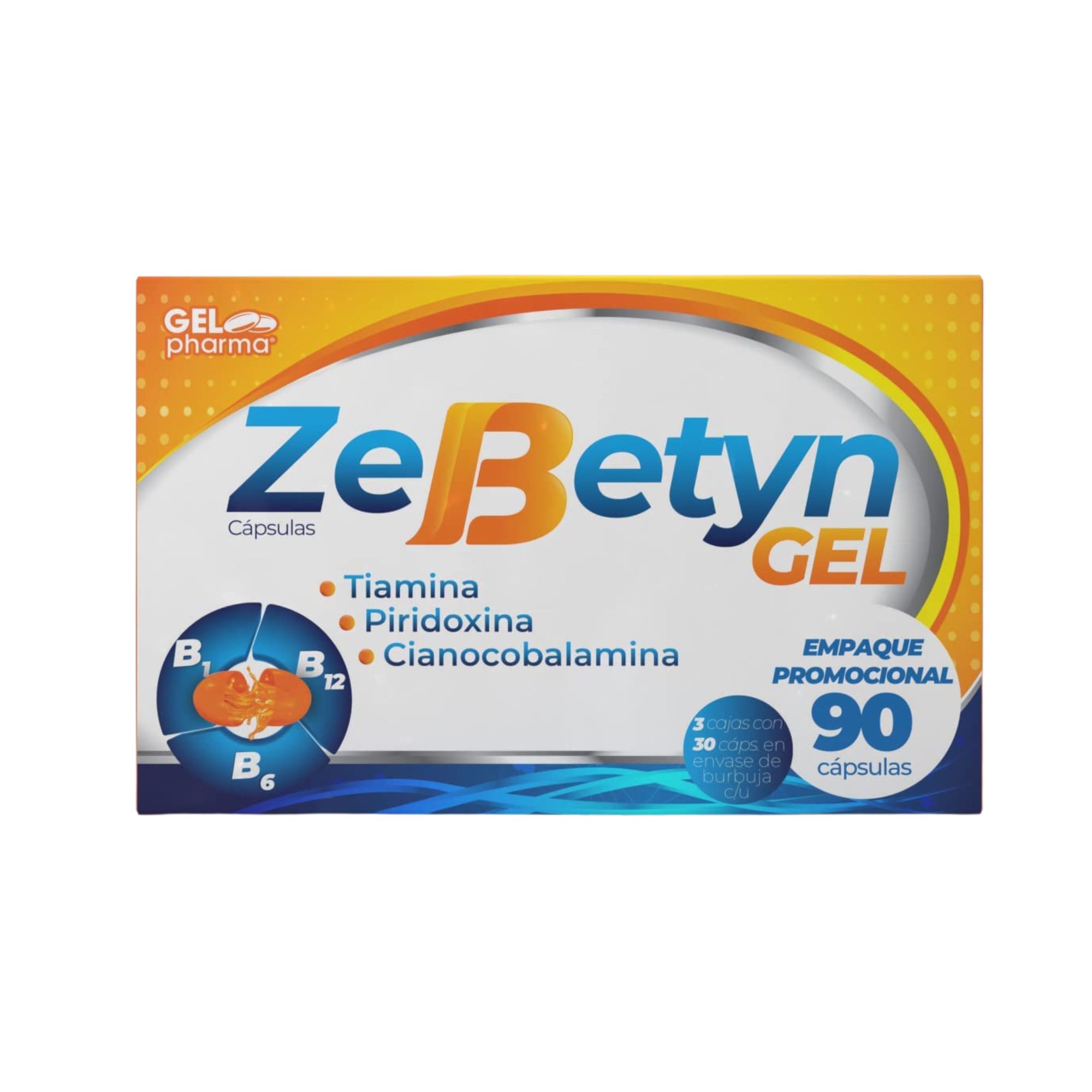 Complejo B Zebetyn 100/5MG Gel 3 Pack/30 Caps C/u