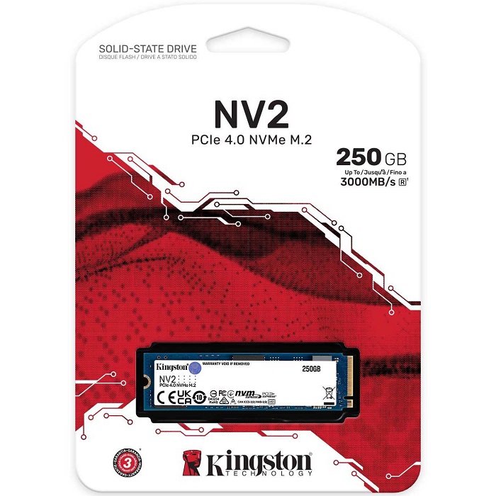 M.2 2280 SSD 250GB Kingston NV2 PCIe 4.0 NVMe SNV2S/250G