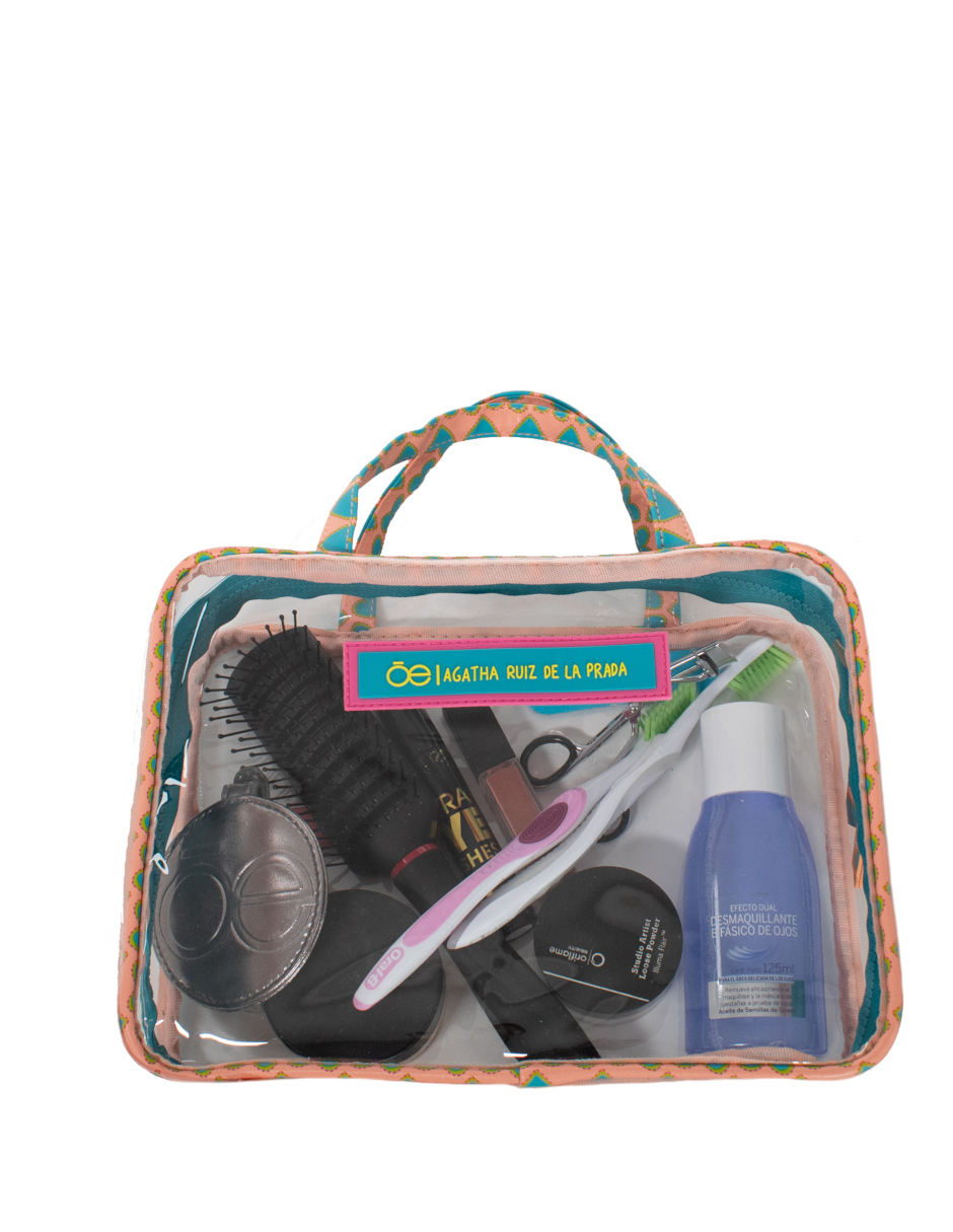 Cosmetiquera Agatha Ruiz de la Prada 852 Turquesa Tamaño  Grande 3 en 1