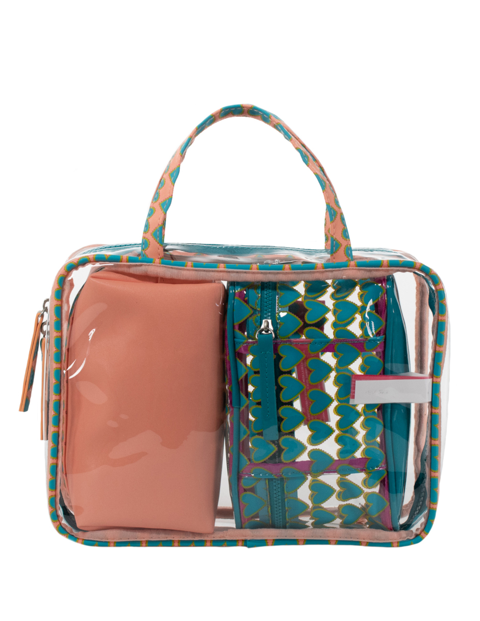 Cosmetiquera Agatha Ruiz de la Prada 852 Turquesa Tamaño  Grande 3 en 1