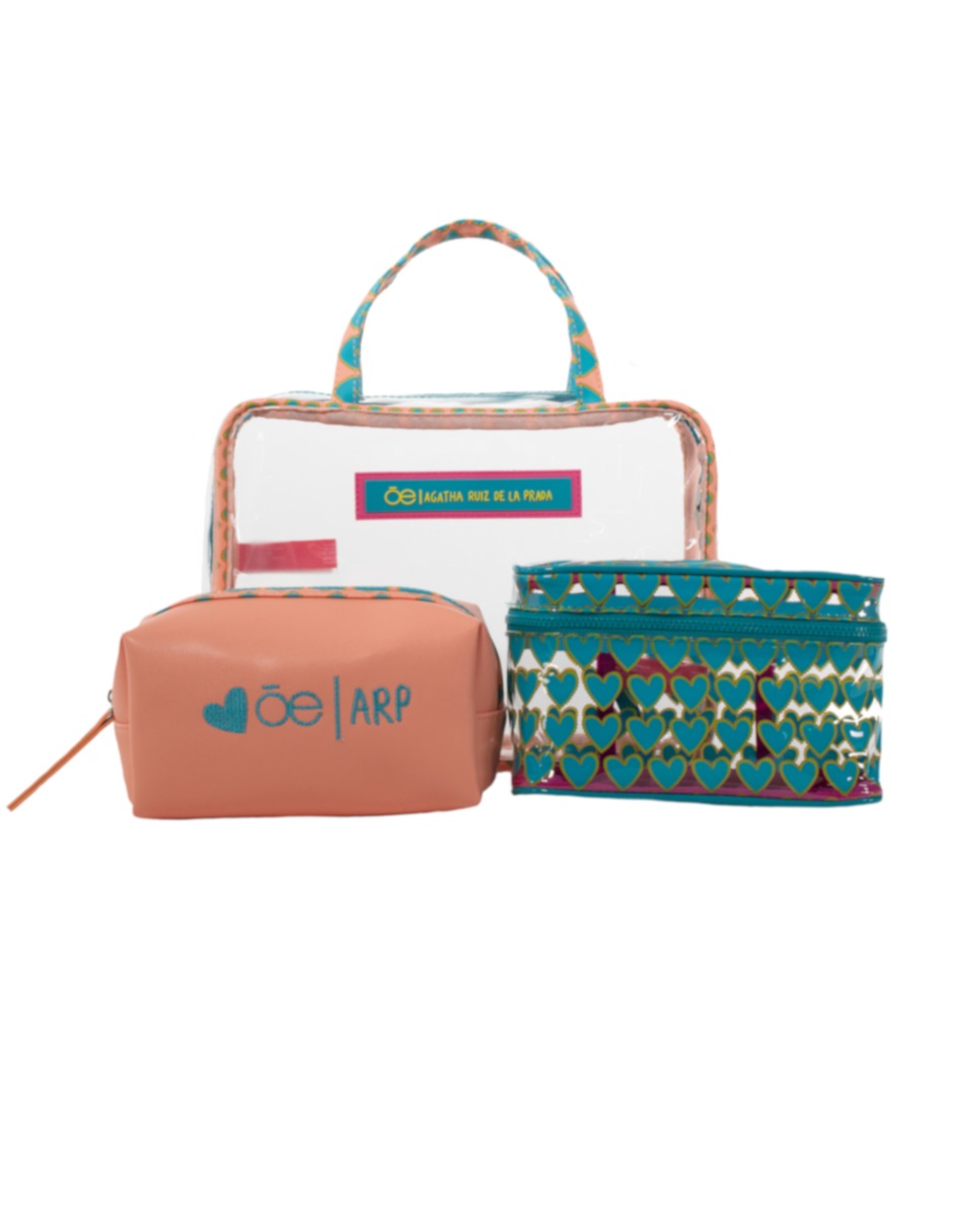 Cosmetiquera Agatha Ruiz de la Prada 852 Turquesa Tamaño  Grande 3 en 1