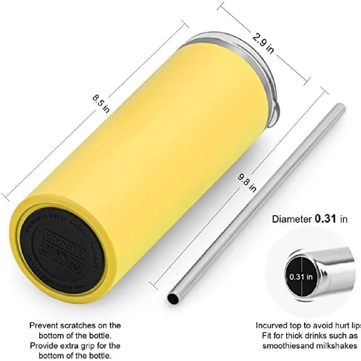 Termo Portátil De Acero Inoxidable De 20 Oz Amarillo
